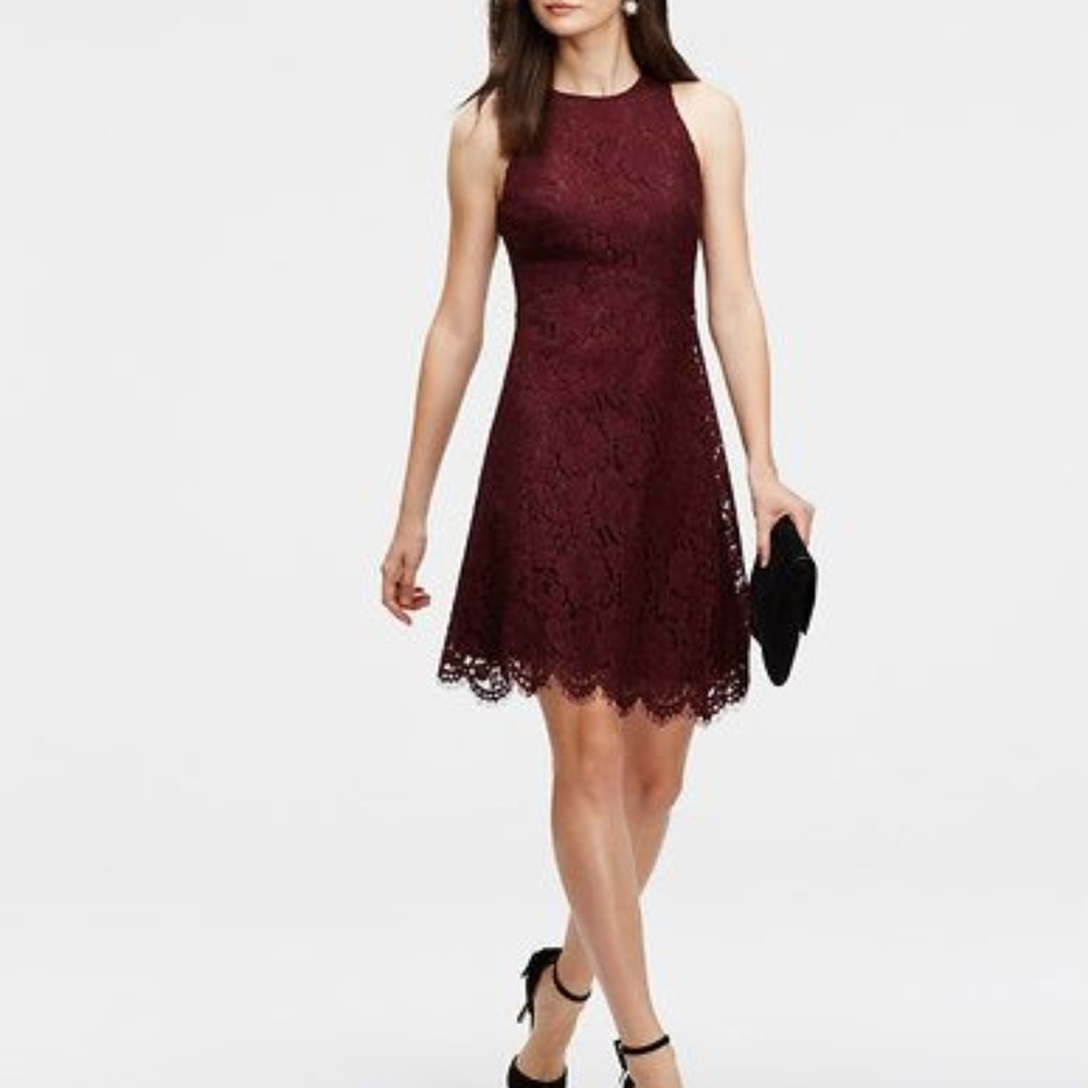 Ann Taylor Petite Lace Flare Dress